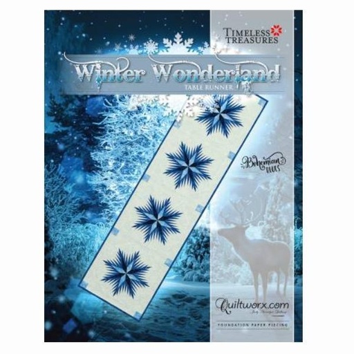 [CKR-JNQ-90P] Winter Wonderland Snow Flakes Table Runner Pattern By Judy Niemeyer For Quiltworx