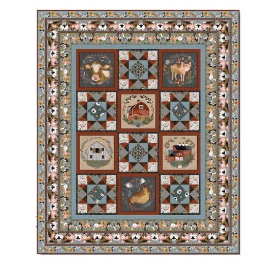 [PP-FarmCountryBlKit] Farm Country Block Quilt Kit From Blank