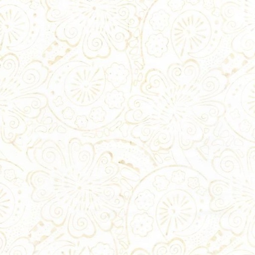 [TTR-B8746-ALABASTER] Batik Tonga Alabaster Painted Flowers and Swirls Alabaster from Timeless Treasures