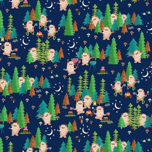 [TTR-CD2301-NAVY] Under The Stars Camping Under The Stars By Gail Cadden For Timeless Treasures