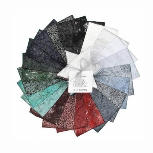 [HOF-METFQ-28] Metallic Blenders Silver Fat Quarter Bundle From Hoffman Fabrics