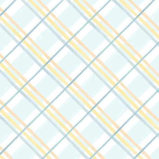 [PB-05137-B] Bunny Love Blue Plaid By Deane Beesley For P&B Textiles