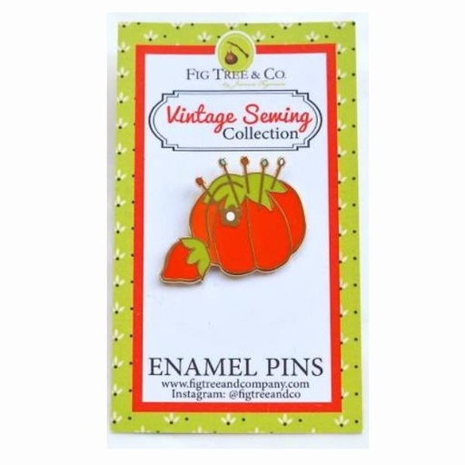 [FTQ-PIN-104] Tomato Pincushion Enamel Pin From Fig Tree Quilts