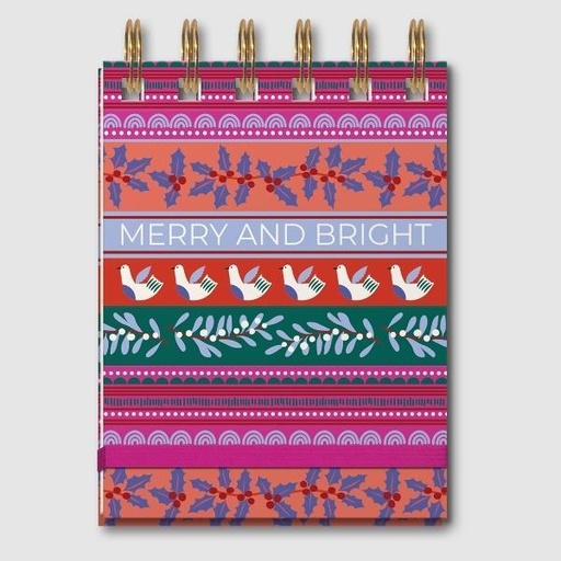 [MOD-60046] Merry & Bright Spiral Notepad By Lady Jayne For Moda Fabrics