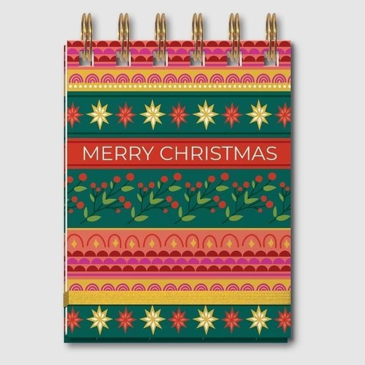 [MOD-60044] Christmas Stripe Spiral Notepad By Lady Jayne For Moda Fabrics