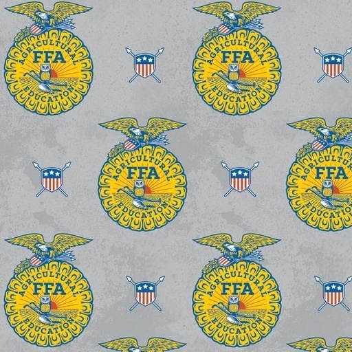 [RB-C13951R-GRAY] Ffa Forever Blue Refreshed Ffa Emblems Gray By Rbd Collection For Riley Blake Designs