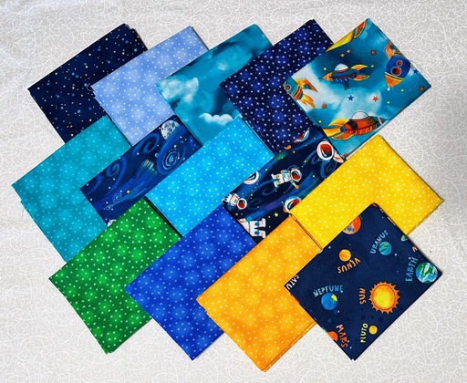 [PP-BlastOffF4] Blast Off! Fat Quarter Bundle From Blank Fabrics