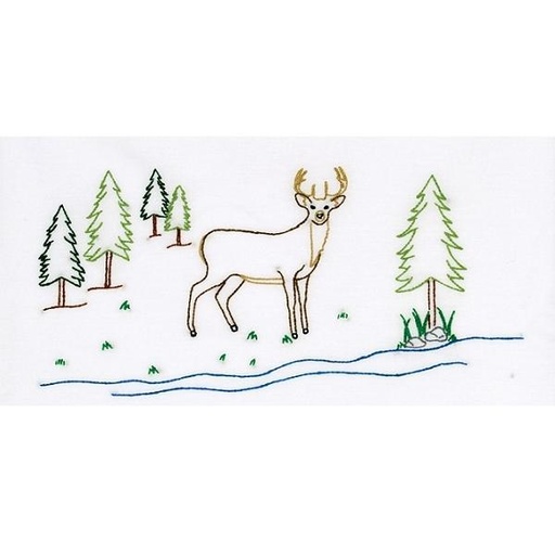 [JD-1600-688] Perle Edge Pillowcase Deer Embroidery Pattern from Jack Dempsey Inc