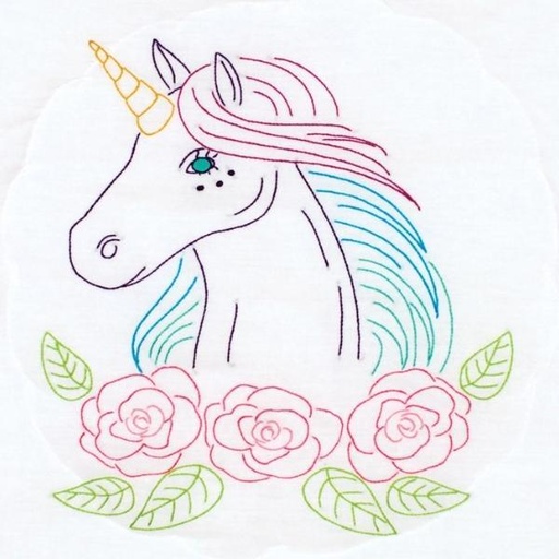 [JD-732-708] Unicorn 18" Quilt Block From Jack Dempsey Inc