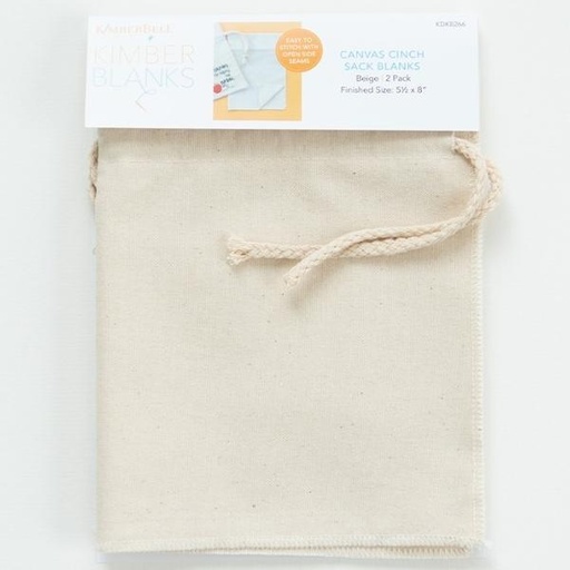 [KBD-KDKB-266] Canvas Cinch Sack Blank in Beige, 2PK from KimberBell