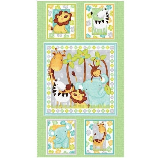 [SEF-7244P-16] Sweet Safari Safari Panel by Victoria Hutto for Studio E Fabrics 