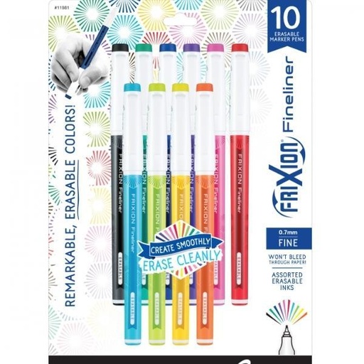 [FX-11981] Frixion Fineliner 10Pk Assortment Erasable Pens 