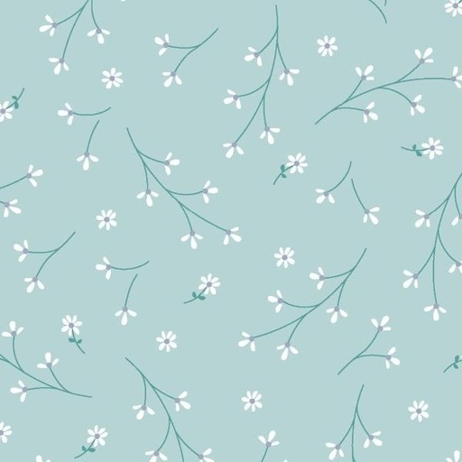 [MAY-8260-Q] Kimberbell Basics Pretty Petals Aqua By Kim Christopherson For Maywood Studio 