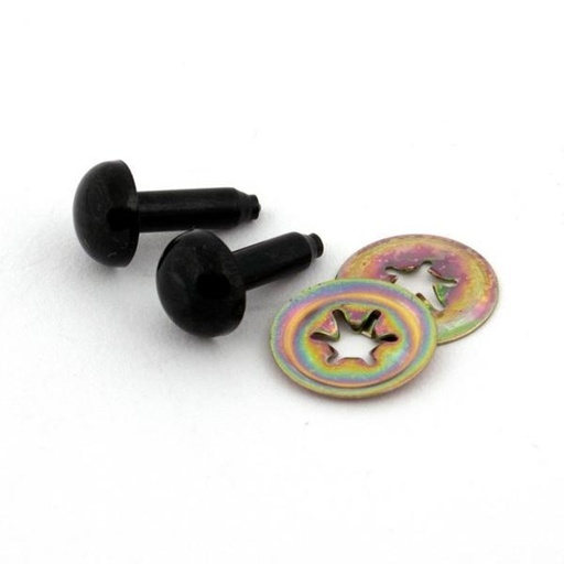 [VDBH-85552] Solid Black Toy Eyes 9Mm, One Pair