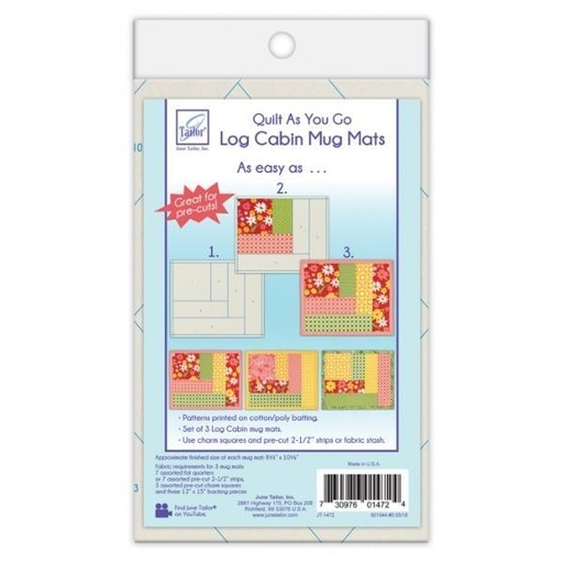 [JT-1472] Quilt As You Go Log Cabin Mug Mat From June Tailor 