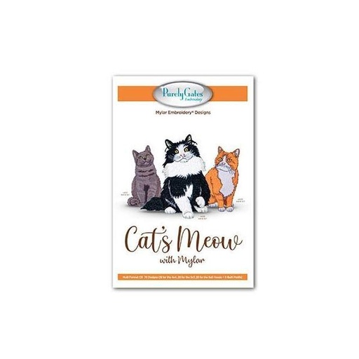 [PGD-CATSMEOW] Cat's Meow With Mylar Embroidery Pattern From Purely Gates