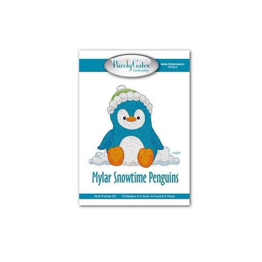 [PGD-PENGUINS] Mylar Snowtime Penguins Cd Embroidery Pattern From Purely Gates