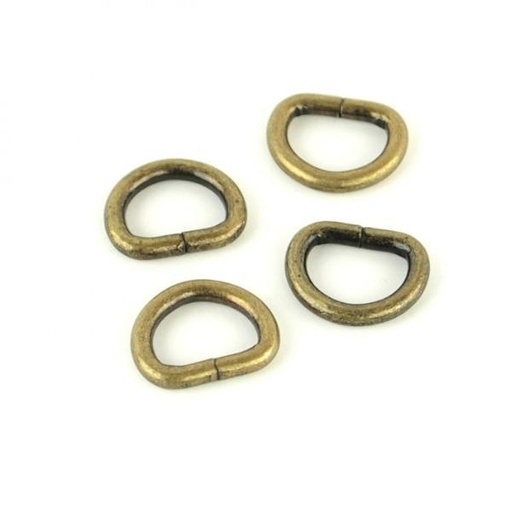 [STS-104A] Four D-Rings, 1/2" in Antique Brass from Sallie Tomato