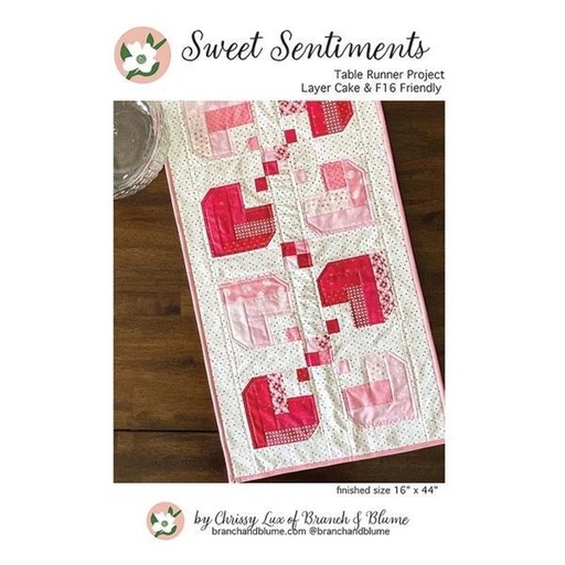 [MOD-BNB-2301] Sweet Sentiments Table Runner Pattern By Chrissy Lux Of Branch & Blume For Moda