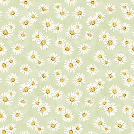 [WP-19156-715] Zest For Life Green Daisy Toss By Cynthia Coulter For Wilmington Prints