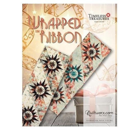 [QW-JNQ-98P] Wrapped In Ribbon Table Runner Pattern By Judy Niemeyer Fro Quiltworx