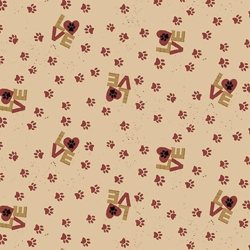 [COW-3975-82] Purrfection Paw Prints Red by Dan DiPaolo for Clothworks 