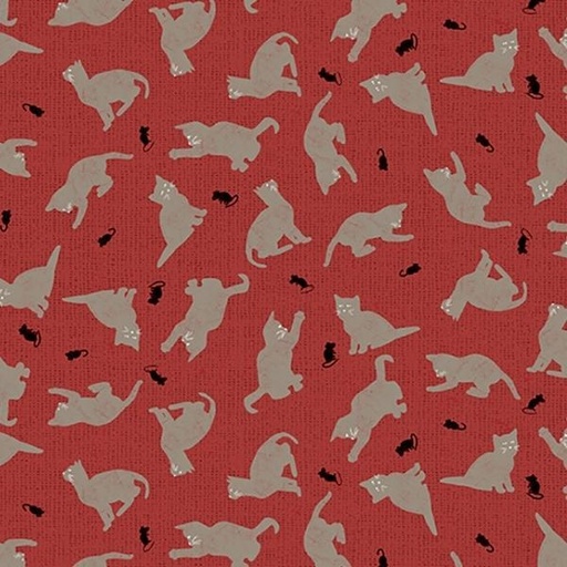 [COW-3974-4] Purrfection Light Red Kittens By Dan Dipaolo For Clothworks