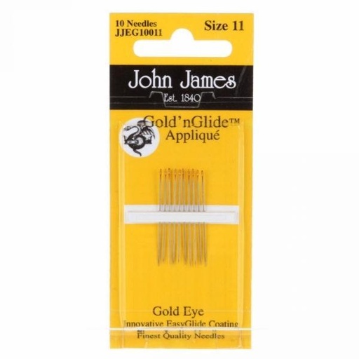 [COL-JJEG-10011] John James Gold'N Glide Applique Needles Size 11 10Ct