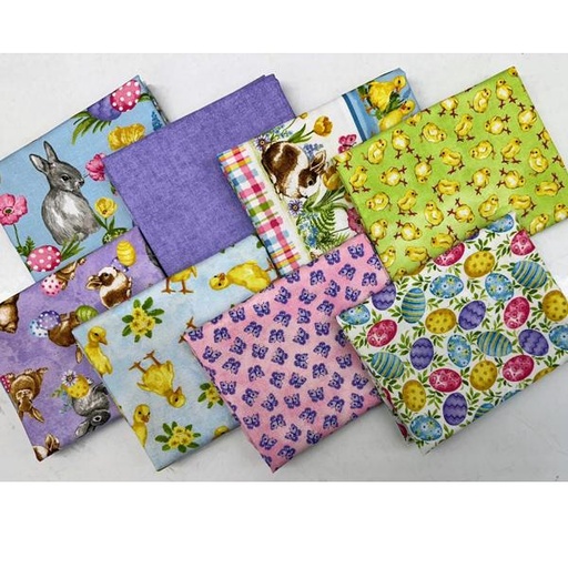 [PP-SpringHareF4] Spring Is Hare Fat Quarter Bundle From Blank Quilting