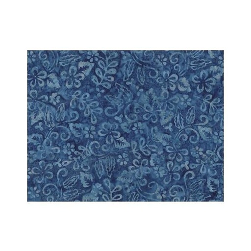 [WP-22278-474] Blue Smoke Batiks Plumeria Denim From Wilmington Batiks 