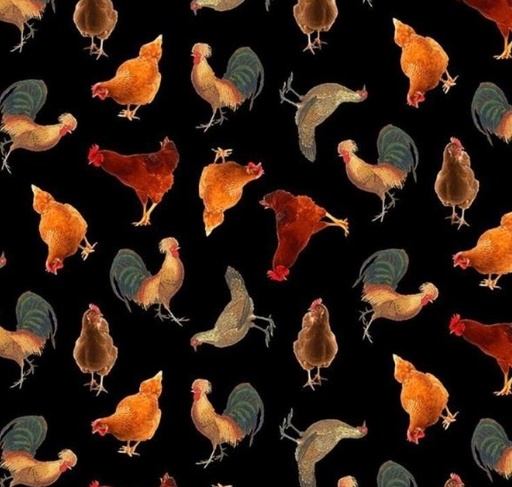 [TTR-2743-BLACK] Spring Chicken Roosters & Hens