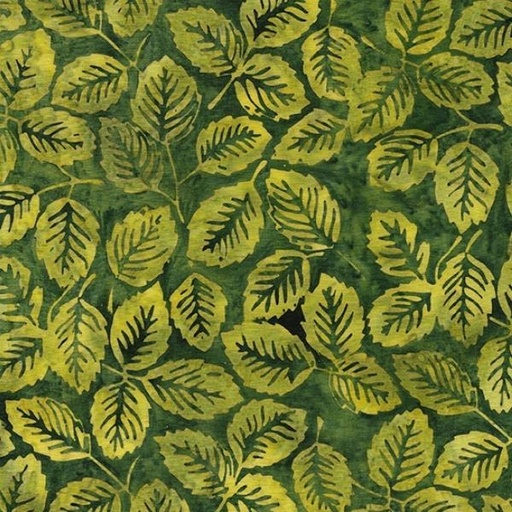 [IB-11232-2690] Earthly Greens Batiks Green Grass Leaves From Island Batik