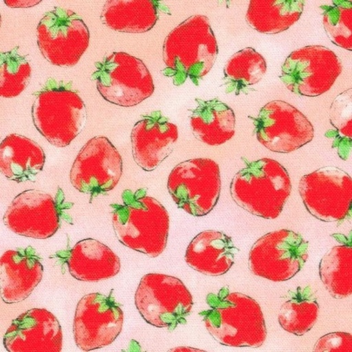 [KAF-22314-122] Strawberry Season Tossed Berries Camellia By Briar Hill Designs For Robert Kaufman