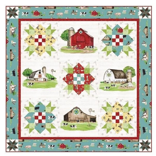 [RB-KT-14330] Spring Barn Quilts Spring Barn Panel Quilt Kit By Tara Reed For Riley Blake Designs 