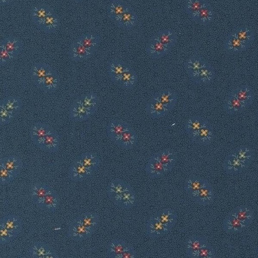 [MOD-9742-14] Chickadee Landing Bluebell Twin Blooms Dots Blenders By Kansas Trouble Quilters For Moda Fabrics