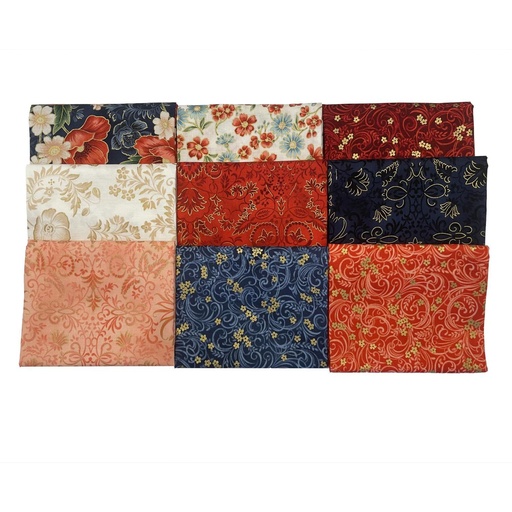 [pp-PoppyHillFQBun] Poppy Hill Fat Quarter Bundle From Robert Kaufman