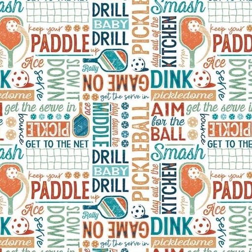 [PB-5266-W] Pickleball Champ Pickleball Words By Courtney Morgenstern For P&B Textiles