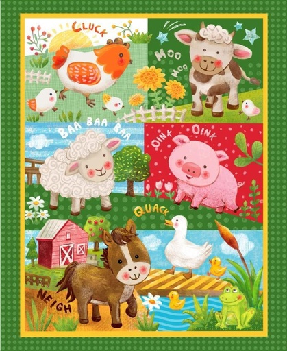 [OA-57-5731] Wee Ones Farm Animals Panel From Oasis