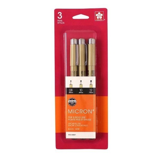 [SK-50057] Pigma Micron 3 Piece Set, Black