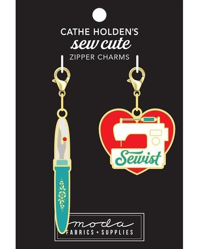 [MOD-CH-108] Seam Ripper and Heart Zipper Charm