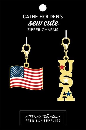 [MOD-CH-155] Flag And Usa Zipper Pulls