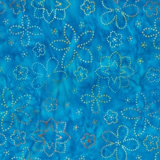 [RB-BTPT-1087] Expressions Batiks Tjaps Dotted Flowers Celeste From Riley Blakes Designs 