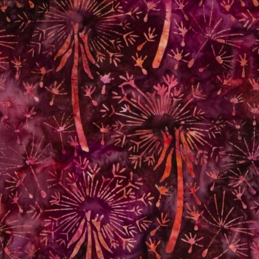 [RB-BTPT-1082] Expressions Batiks Tjaps Dandelions Merlot From Riley Blake Designs 