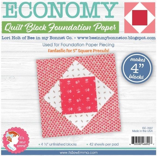 [ISE-7007] Economy Quilt Block Foundation Papers, 4In, From It'S Sew Emma