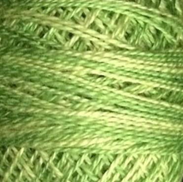 [VI-PC8-O19] Valdani Variegated Perle Cotton Ball, Spring Greens Size 8 