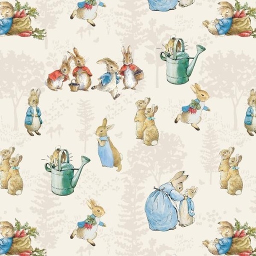 [RB-14700-CREAM] The Tale Of Peter Rabbit Main Cream By Beatrix Potter For Riley Blake Designs