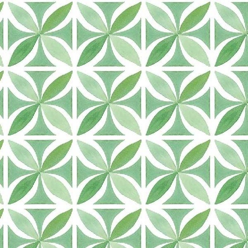 [PB-5370-G] Sweet Magnolia Geometric White And Green By Deane Beesley For P&B Textiles