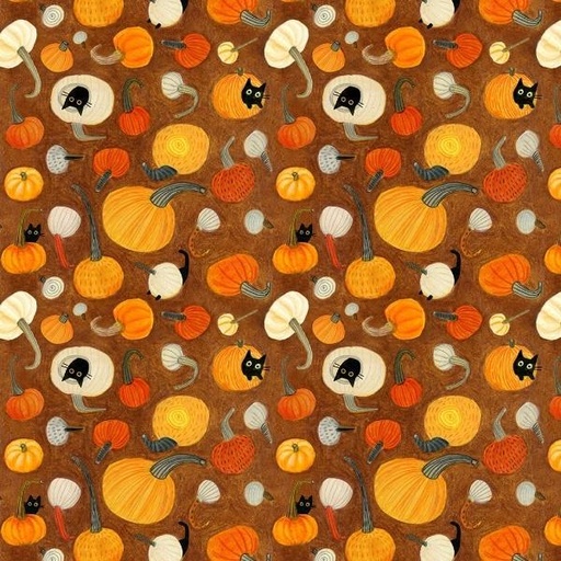 [DS-2852-UMBER] Meowloween Pumpkin Cats Umber From Dear Stella