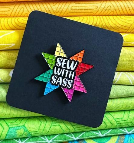 [SAS-PIN-SAS] Sew with Sass Enamel Pin from Sassafras Lane Designs 