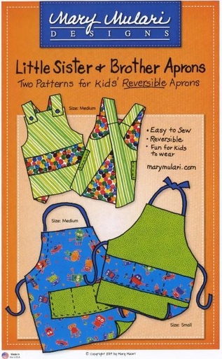 [MP-14] Little Sister & Brother Apron Pattern from Mary Mulari Designs 